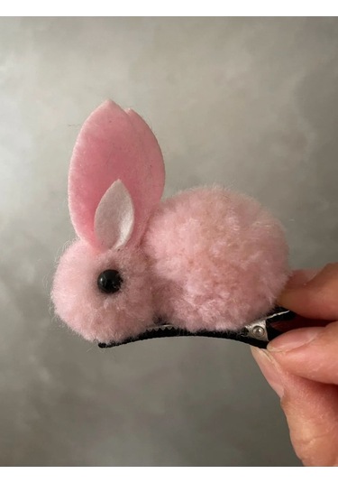 Batu Kız Bebek Ve Çocuk Tavşan Figürlü Toka Seti Pembe