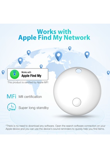 Suofeng Mfi Onaylı Bluetooth , Kayıp Önleyici, Bulma Uygulaması İle Entegre, Siyah 2'li Paket 2 Askı + 1 Pil