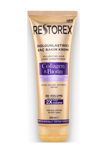 Restorex Collagen & Biotin Hacimsiz Saçlar Için Dolgunlaştırıcı Saç Bakım Kremi 250 Ml