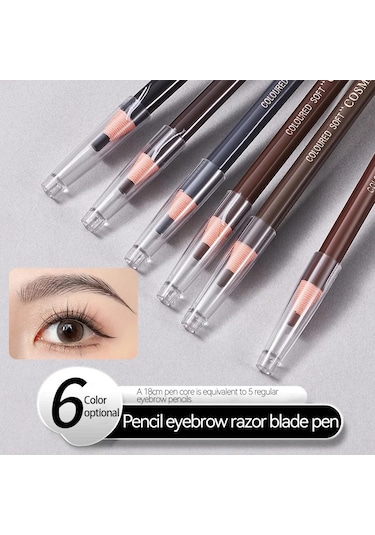 Yüksek Kaliteli Çekme Kaş Kalemi Siyah Deri Makyaj Vahşi Çizgi Kaş Kalemi Su Black E10