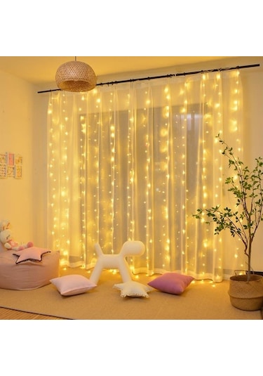 Lumenn Peri Perde Kumandalı 8 Modlu 200 Ledli Işık Çok Renkli
