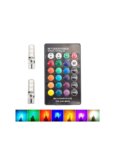 T10 Led Kumandalı Rgb 16 Renk Ve Çakarlı Seçeneği Versiyon 2