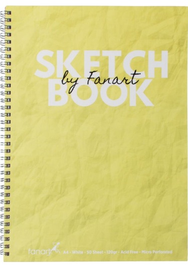 Fanart Academy Sketchbook A4 Spiralli Eskiz Defteri Sarı Kapak