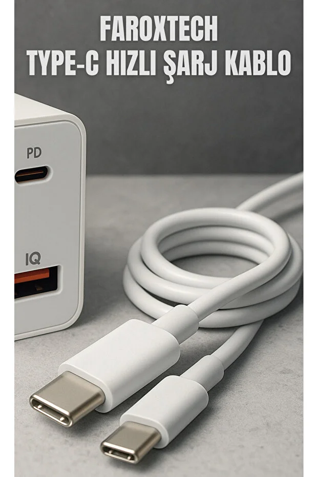 50w Type-c Hızlı Şarj Aleti + Kablo Ekonomik Set Süper Hızlı Şarj Tüm Type-c Modellerle Uyumlu