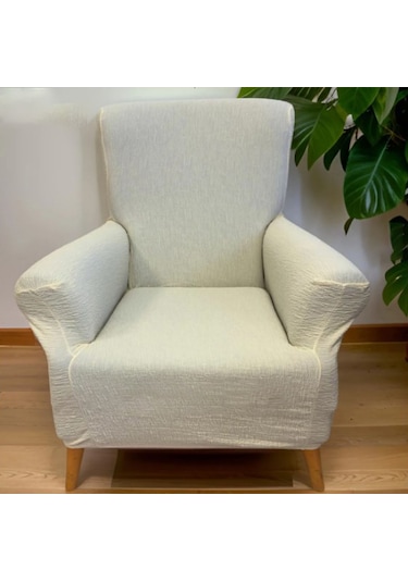 Koltuk Örtüsü Koltuk Kılıfı Streç Lastikli Esnek Sütlü Kahve