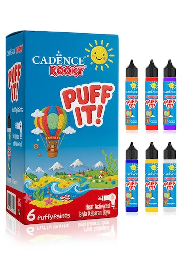 Kooky Puff It Kabaran Boya Seti 6x25ml - Cadence Isıyla Kabaran Boya Seti