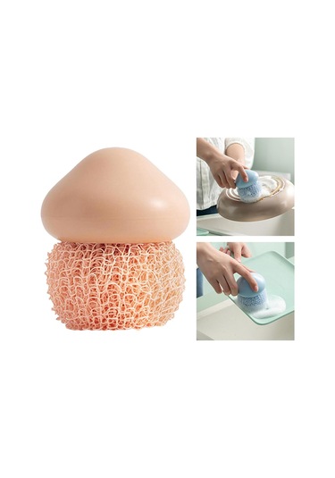 Magideal Suntek Mutfak Dayanıklı Bulaşık Temizleme Topu Pembe - 7 x 7 x 8 CM Pembe