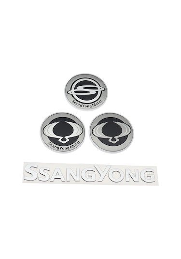 Ssangyong-1 Adet Abs Ssangyong Araba Mektubu Logosu Ön Kaput Kaput Amblemi Arka Bagaj Rozeti Kuyruk Etiket Oto Aksesuar