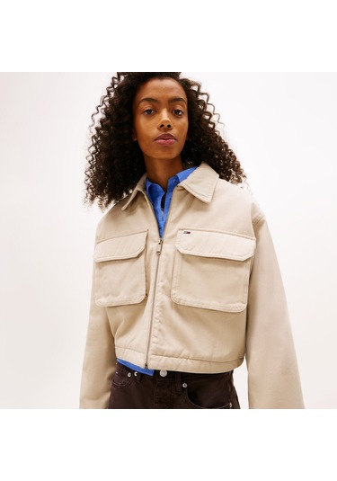 Tommy Hilfiger Cropped Workwear Kadın Bej Ceket Dw0dw22534 Bej
