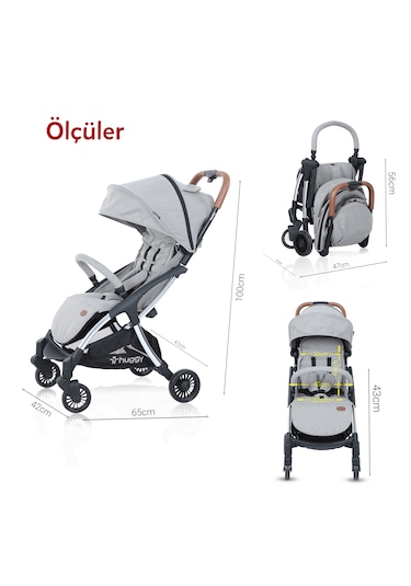 Huggy Easy Go Kabin Boy Otomatik Katlanır Bebek Arabası