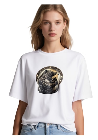 Ogc Ayı Oversize Unisex T-shirt Beyaz