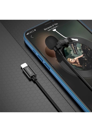 Hoco L14 iPhone Uyumlu Lightning Kablolu Profesyonel Yayıncı Yaka Mikrofonu 2mt- 5775