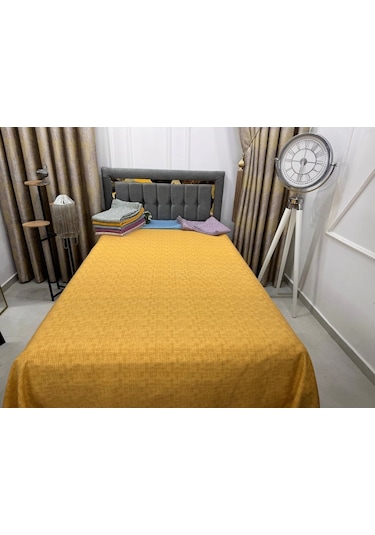 Nivemeshome Hardal 160x230 Tek Pike Örtüsü Tek Kişilik Hardal