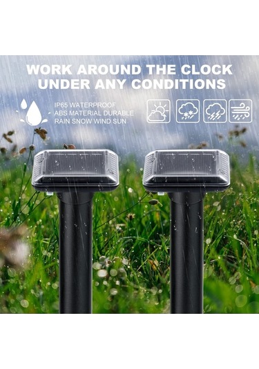 Maoyaya 2 Adet Güneş Ultrasonik Kedi Kovucu, Fare Ultrasonik Kovucu, Su