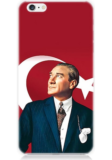 iPhone Uyumlu 6 Plus Silikon Kılıf Mustafa Kemal Atatürk Ve Bayrak