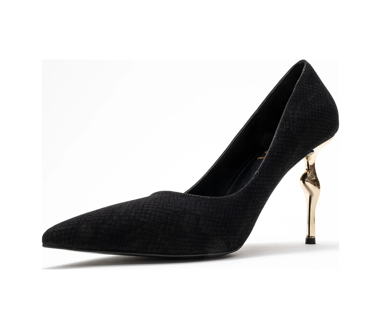 Hudson Siyah Desenli Kadın Topuklu Ayakkabı Siyah