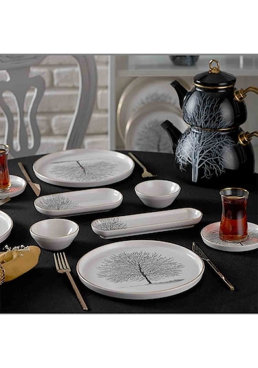 Neva N3221 Çınar Plus 26 Parça Kahvaltı Takımı Beyaz