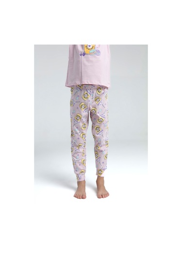 Toontoy Kız Çocuk I Like You Komple Baskılı Pijama Takım Pembe