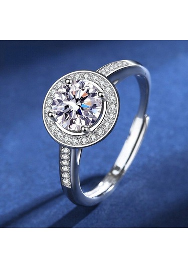 Siyah Bague Ringen Yuvarlak D Renk Vvs 1/2ct Mozanit Yüzükler Gümüş 925 Takı Kadın Alyans Nişan Ayarlanabilir Boyutu 1 Ct 1ct Adjustable