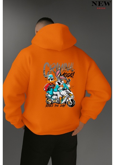 Criminal Mode Baskılı Sweatshirt Turuncu
