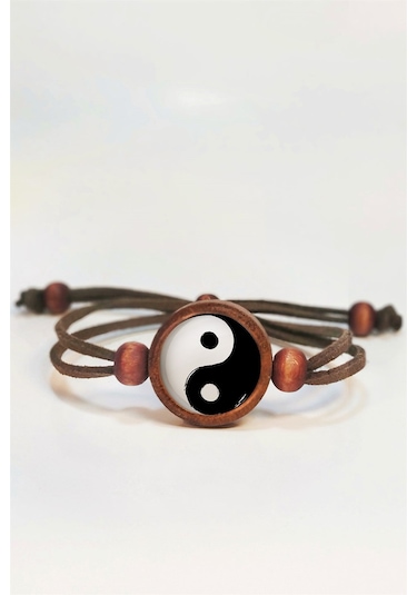 Tahtakolik Yin Yang Ahşap Bileklik Tek Ebat N11.55850 Kahverengi
