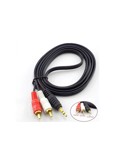 Speeduf 1.5 Metre Stereo Lale Kablo Ses Sistemi Kablosu Aux Rca