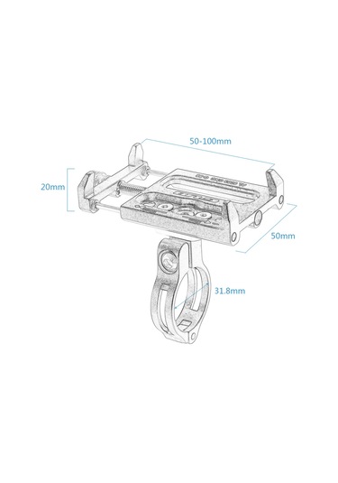 Teltree Gub Al6063 Alüminyum Bisiklet Telefon Tutucu, 3.5-6.2 İnç Telefonlar İçin Uyumlu, Kolye Ve Sap Kapağına Hızlı Kurulum, Siyah Siyah