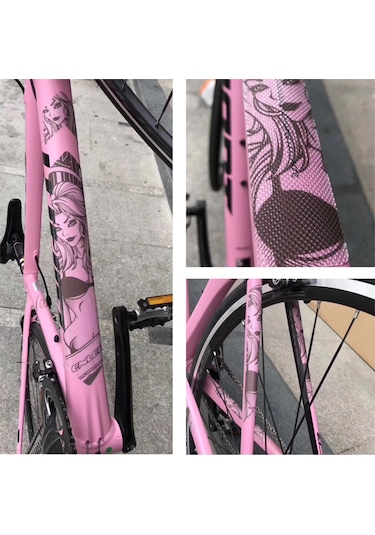 Geeroyoo Dağ Ve Yol Bisikletleri İçin Çizilmeye Karşı Dayanıklı Pvc Koruma Sticker Seti - Samuray Desenli