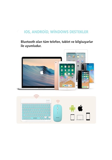 Urzuva Mk-23 Kablosuz Klavye Mouse Bluetoothlu Slim