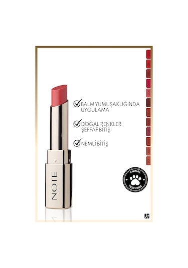 Note Cosmetique Iconic Sheer Lipstick Nemlendirici Parlak Ruj 208 Dreamer - Pembe