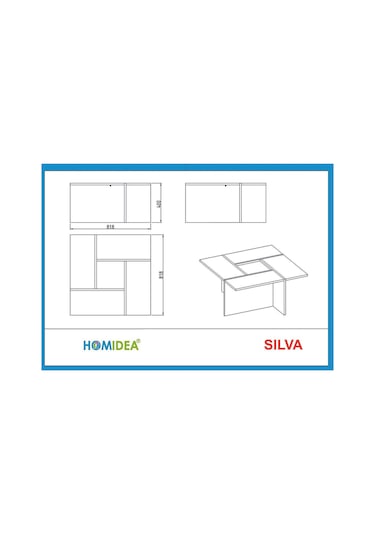 Sılva Orta Sehpa - Beyaz / Beyaz Beyaz/ceviz