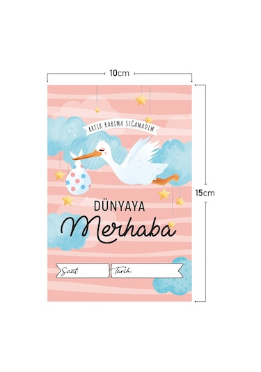 12 Adet Bebek Anı Kartı Mevcuttur. Ön Arka Dahil Baskıdır