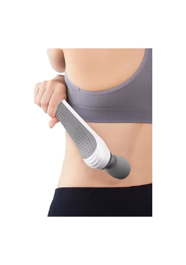 Kişisel Masaj Aleti 5 Kademeli Şarjlı Sessiz Titreşimli Vücut Masaj Cihazı Silikon Başlık Beyaz