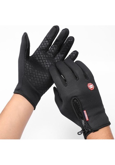 Vkemall Kışlık Dışarı Etkinlik Eldiveni - Tam Parmak, Dokunmatik Ekran Uyumlu, Kaymazsız, Su Geçirmez, Rüzgar Proof, Yumuşak Kadife Iç, Kayak, Dağcılık, Bisiklet İçin Turuncu Renkli, Çift Katmanlı, L Beden Diğer