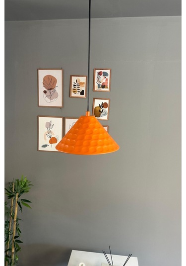 Rumy Turuncu Tekli Avize Sarkıt Ofis Showroom Salon Mutfak Avizeleri Turuncu