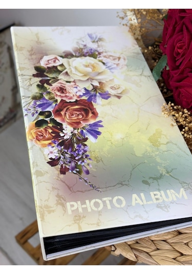 Rabsev RS307 Fotoğraf Albümü 10x15cm 300 Fotoğraf Kapasiteli Gelin Buketi Desenli Lüks Albüm