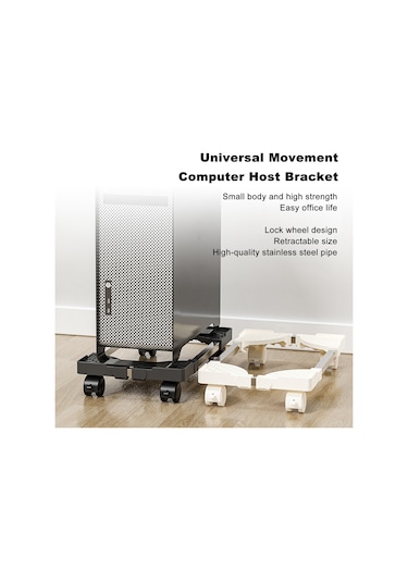 Xindoker Mobil Cpu Stantı - Ayarlanabilir Bilgisayar Kasa Tabanı - Soğutma Ve Taşınabilirlik İçin Kayar Tekerlekli, Siyah