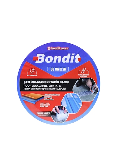 Bondit Çatı Ses Su Yalıtım Tamir Bandı Çamur Bant Gri 50 MM x 2Mt