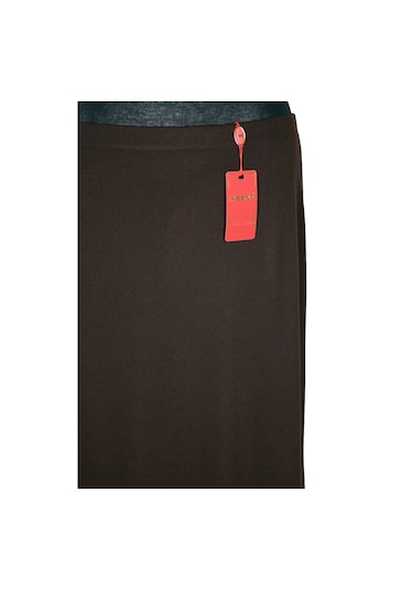 Hesna Kadın Buğra İki Parça Astarlı Çan Kesim Kahverengi Kalem Etek Kahve