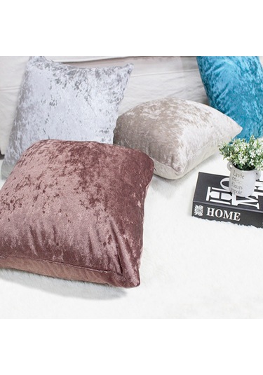 Suntek 60x60cm Kare Kısa Peluş Kadife Atmak Minder Siyah