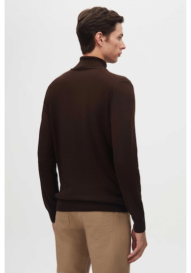 Ds Damat Regular Fit Kahverengi Pamuk Karışımlı Balıkçı Yaka Triko Kazak 5hf06ort12007 201