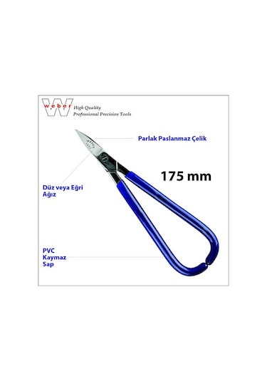 Weber 1492 Kuyumcu Makası Düz Ağız - 175  Mm