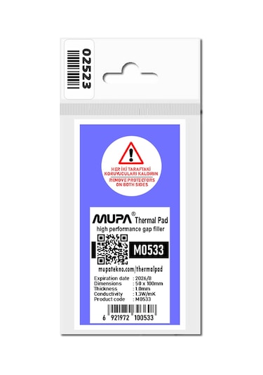 Mupa Termal Ped / Thermal Pad 1.0Mm 1.3W/Mk 5X10Cm M0533