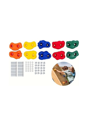 Besthome1 İç/dış Mekanlar İçin 12 Parça Kaya Tırmanışı Aksesuarı, Çok Renkli Çok Renkli