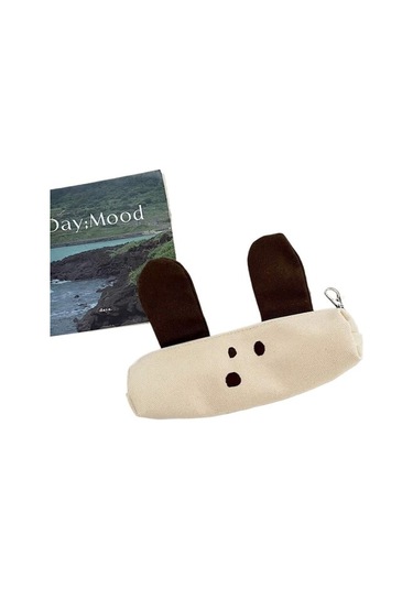 Köpek Yavrusu Tuval Kalem Kutusu Büyük Kapasiteli Kırtasiye Çantası Wz37cx Beyaz