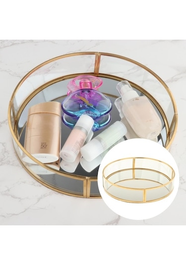 Pazly Tepsi Temizle Suntek Organizatör Masa Makyaj Için Depolama Banyo Altın A Ua Altın