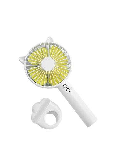 El Tipi Minik Fan Beyaz - 3 Seviye Hız Ayarlı, Taşınabilir, Düşük Gürültü, Yumuşak Işık Işığı Beyaz Beyaz