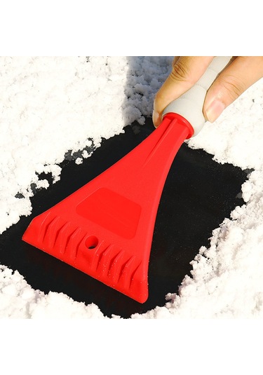 Vkemall Kırmızı Pp+eva Mini Araba Buz Kırıcı - Soğukta Camı Temizleyen, El Aynalı Kolu İle Kırmızı