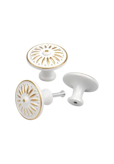 10 Adet Vintage Kapı Kolu, Çekmece Kolu, 35 Mm Mobilya Topuzu, Yuvarlak Çekmece Topuzları, Pirinç Kapı Kolları, Dolaplar İçin Mobilya Kolları Beyaz