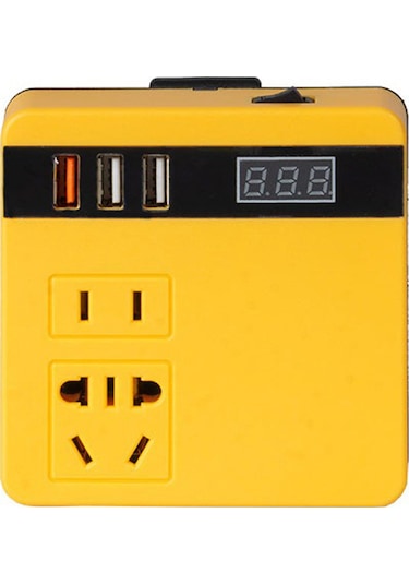 120w Lityum Pil İnvertörü Çok İşlevli Lityum Aletler Pil İnvertörü 21v İla 220vac İnvertörü Çift Mot-sarı